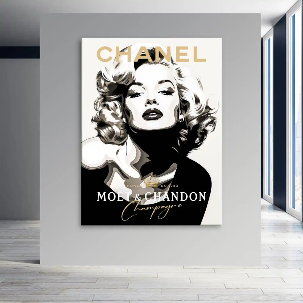 Marilyn Monroe Champagner Pop Art Leinwand Bild INGALERIE