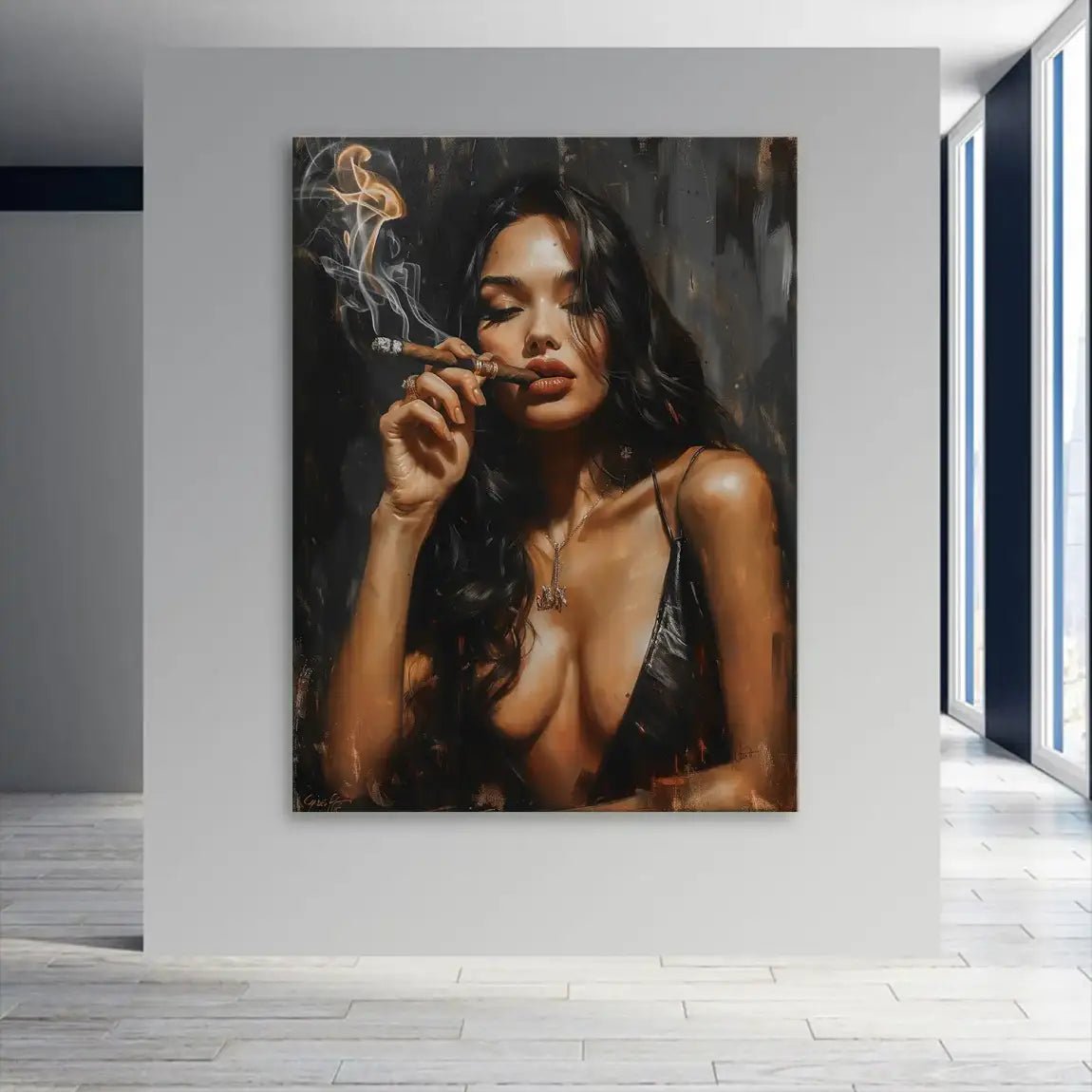 Smoking Girl Leinwand Bild INGALERIE