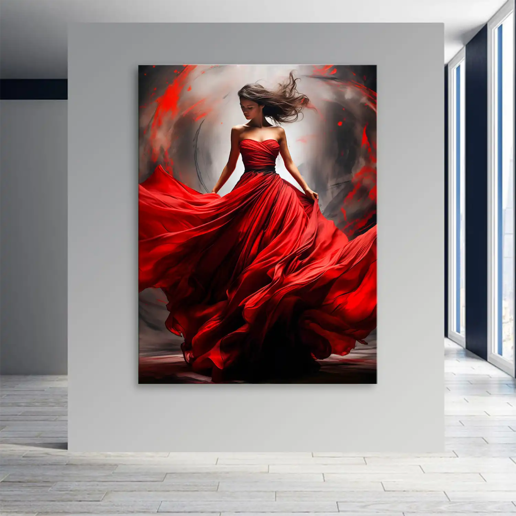 Woman In Red Leinwand Bild INGALERIE