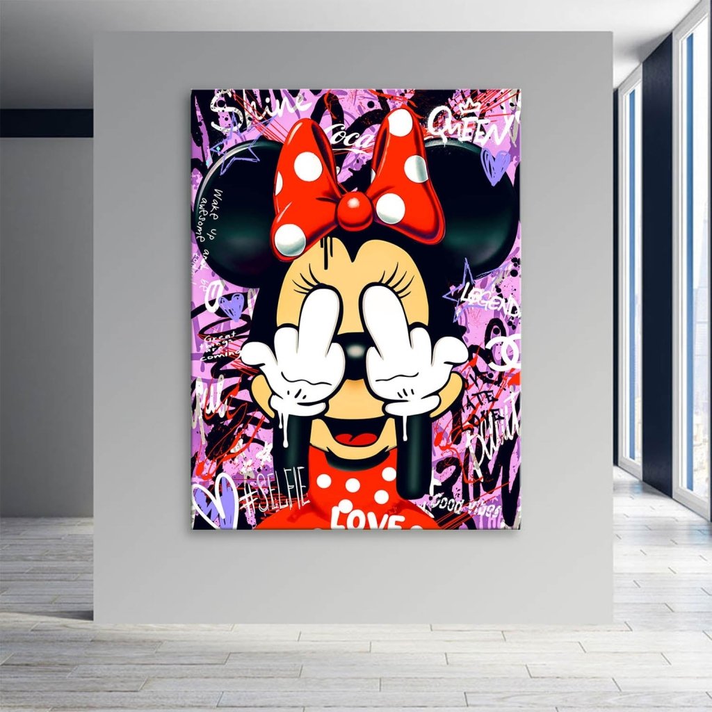 Bad Minnie Street Art Leinwand Bild INGALERIE