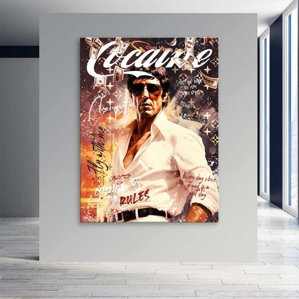 Leinwand Bild Scarface Cocaine INGALERIE