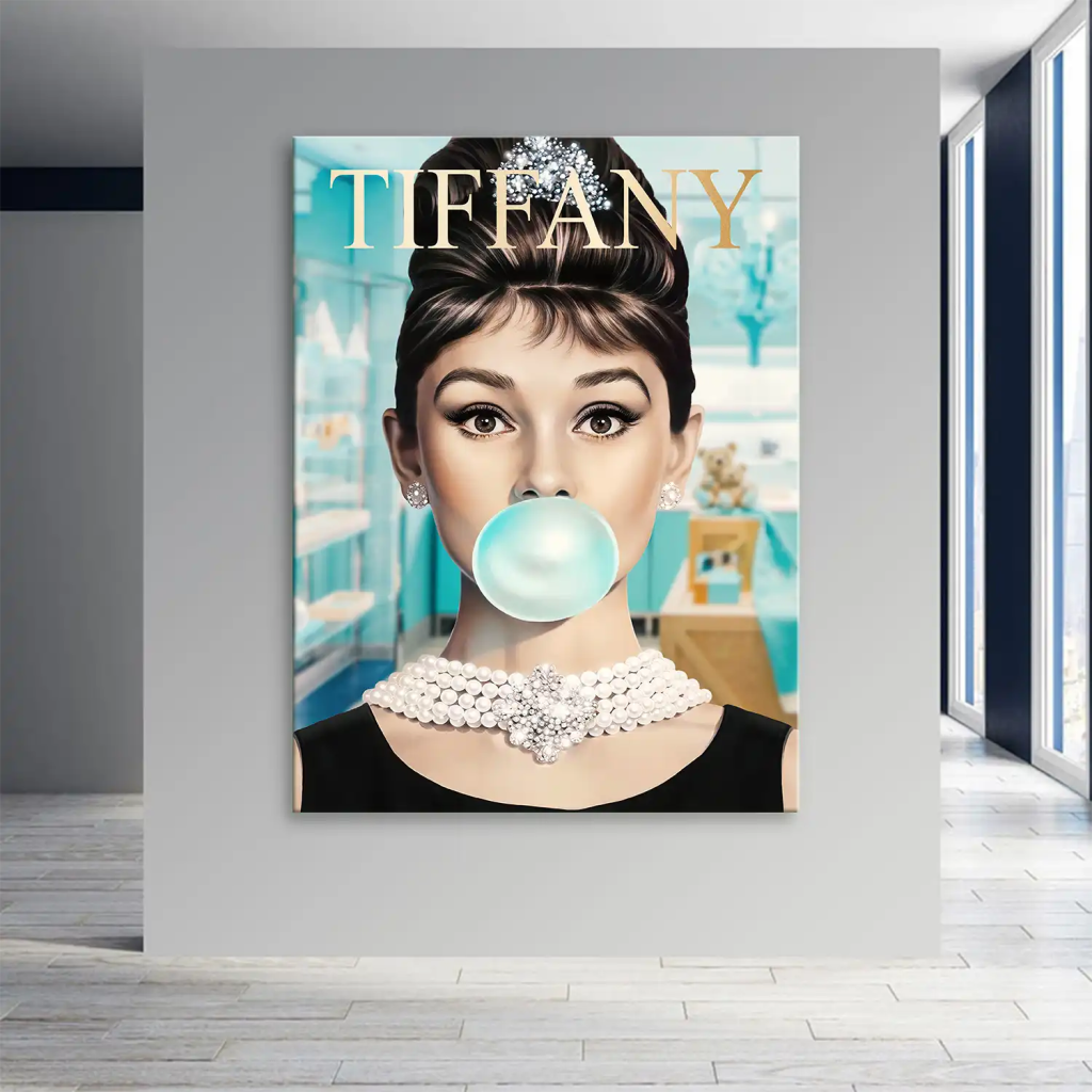 Audrey Bubble Gum Leinwand Bild INGALERIE