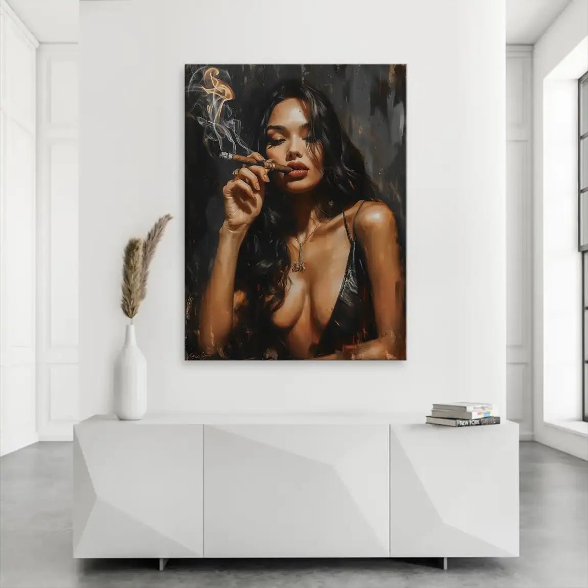 Smoking Girl Leinwand Bild INGALERIE