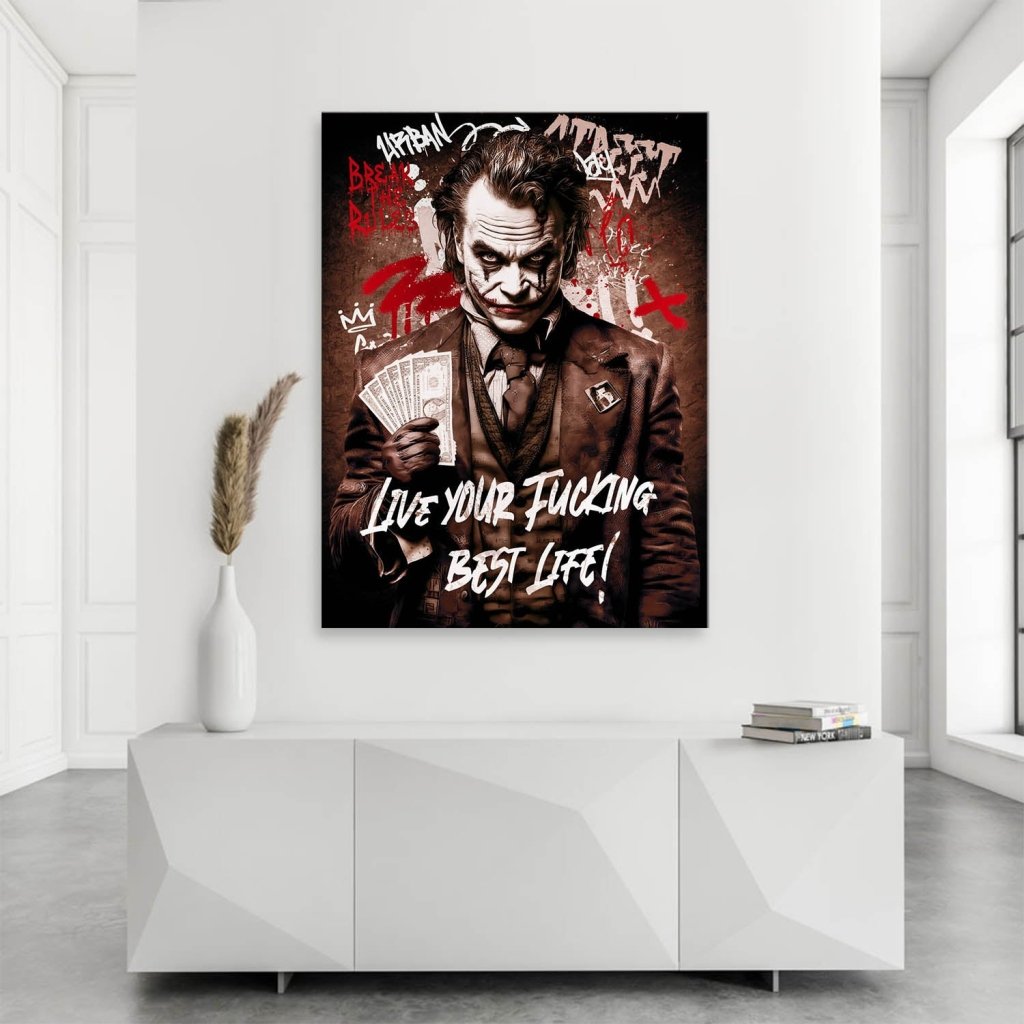 Joker Best Life Retro Style Leinwand Bild INGALERIE