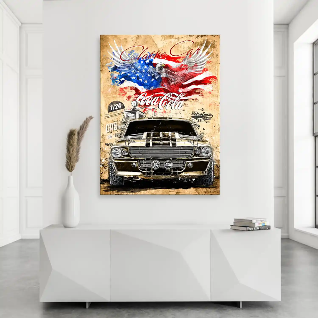 Ford Mustang Pop Art Retro Style Leinwand Bild INGALERIE