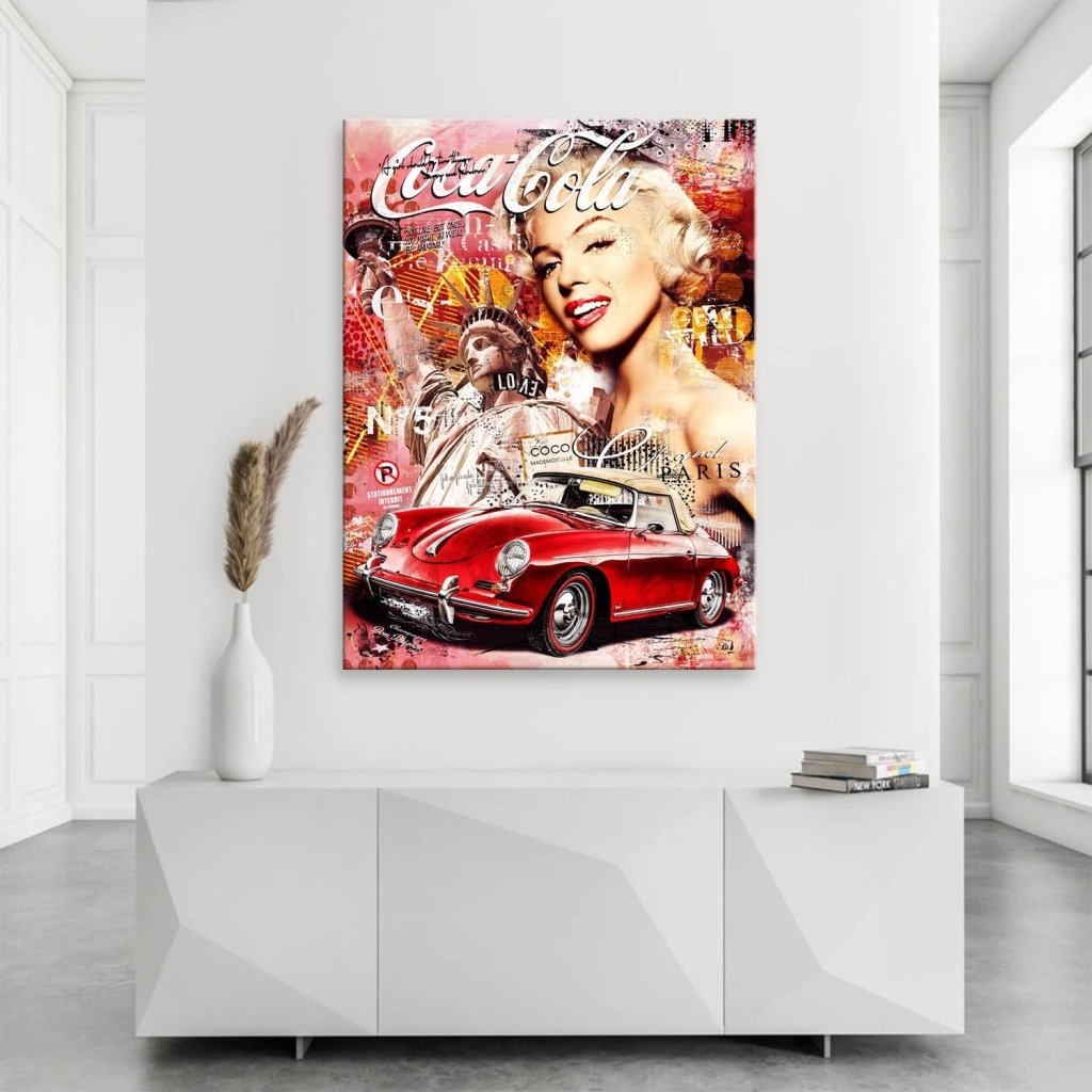 Marilyn Monroe Speedster Pop Art Leinwand Bild INGALERIE