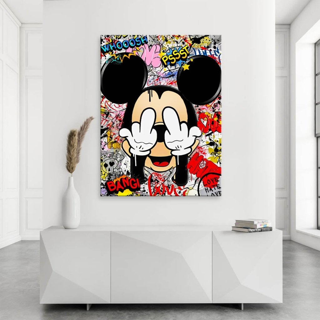 Bad Micky Maus Graffiti Art Leinwand Bild INGALERIE