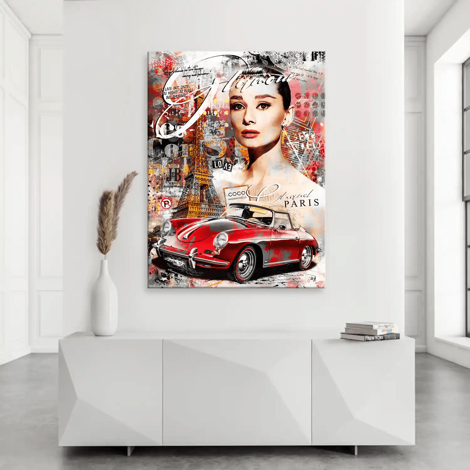 Audrey Porsche Pop Art Leinwand Bild INGALERIE