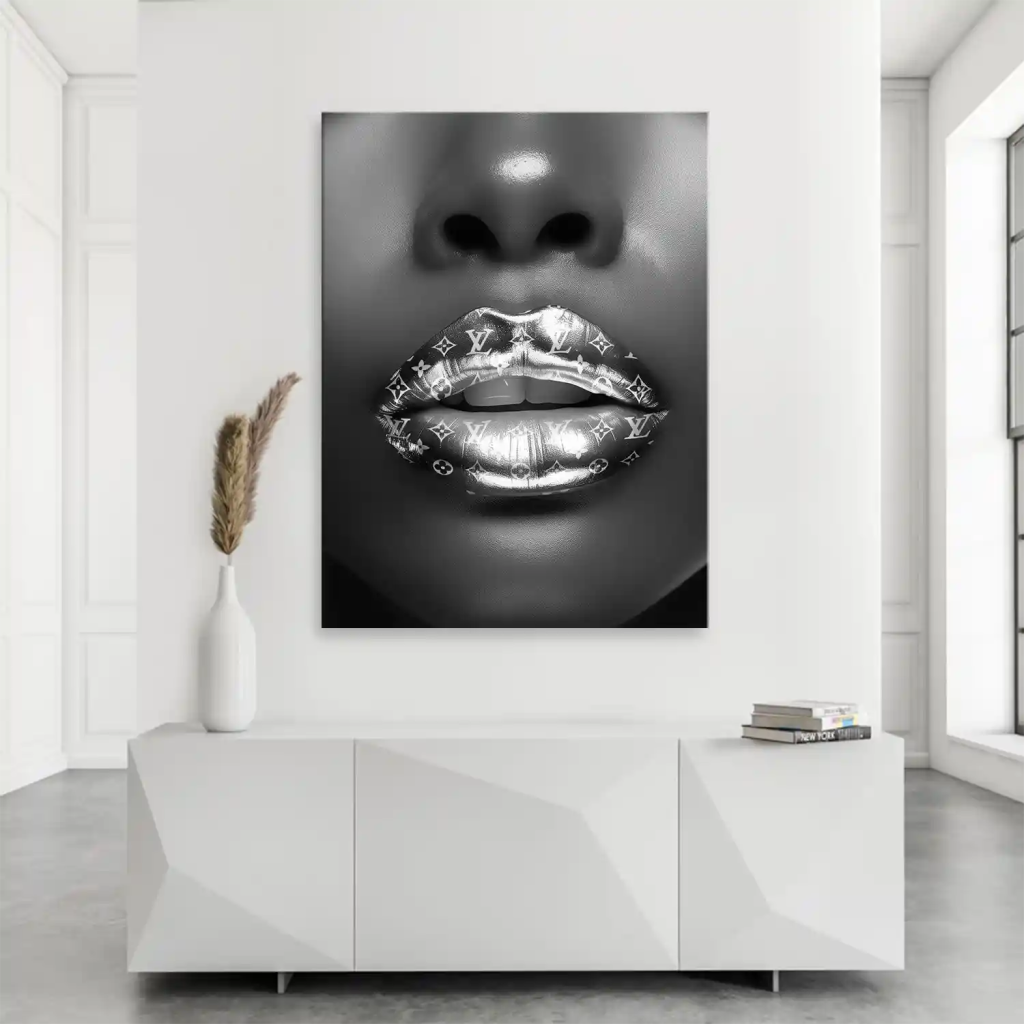 Vuitton Silver Lips Leinwand Bild INGALERIE