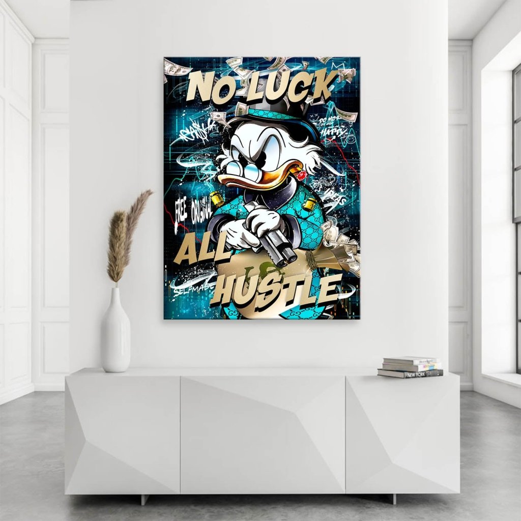 Dagobert Duck All Hustle Pop Art Leinwand Bild INGALERIE