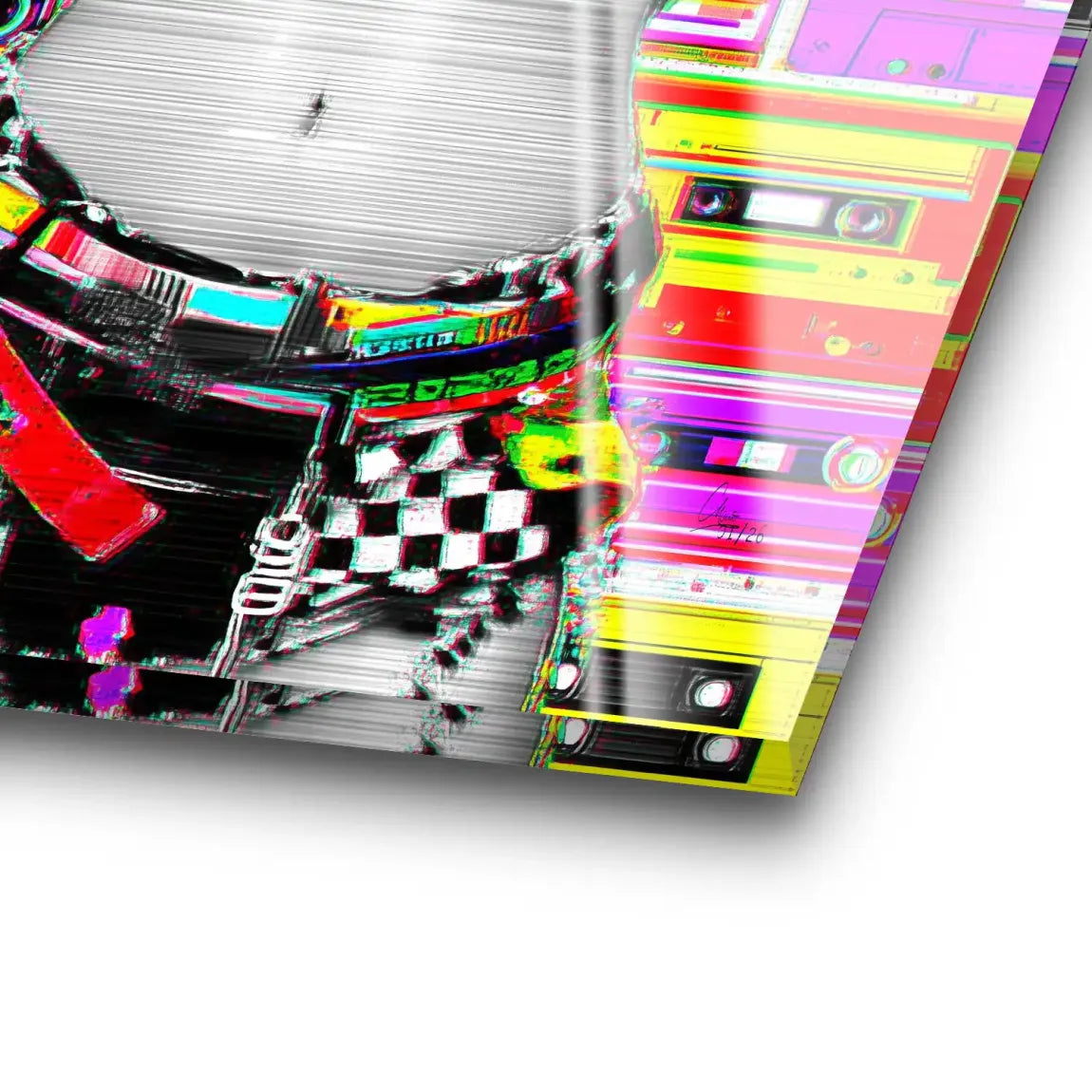 Retro DJ Girl Acrylglas Bild