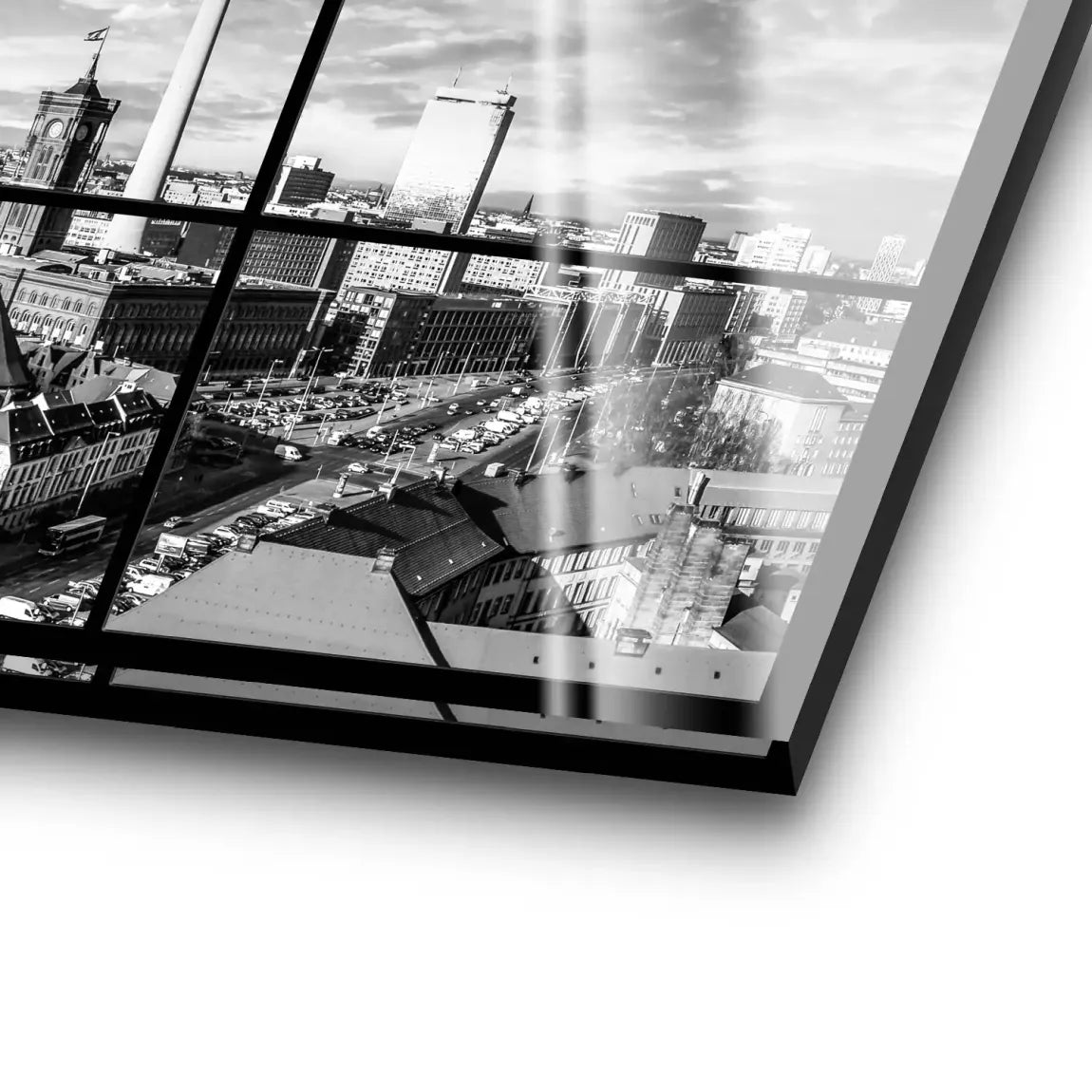 Berlin Skyline Noir Acrylglas Bild