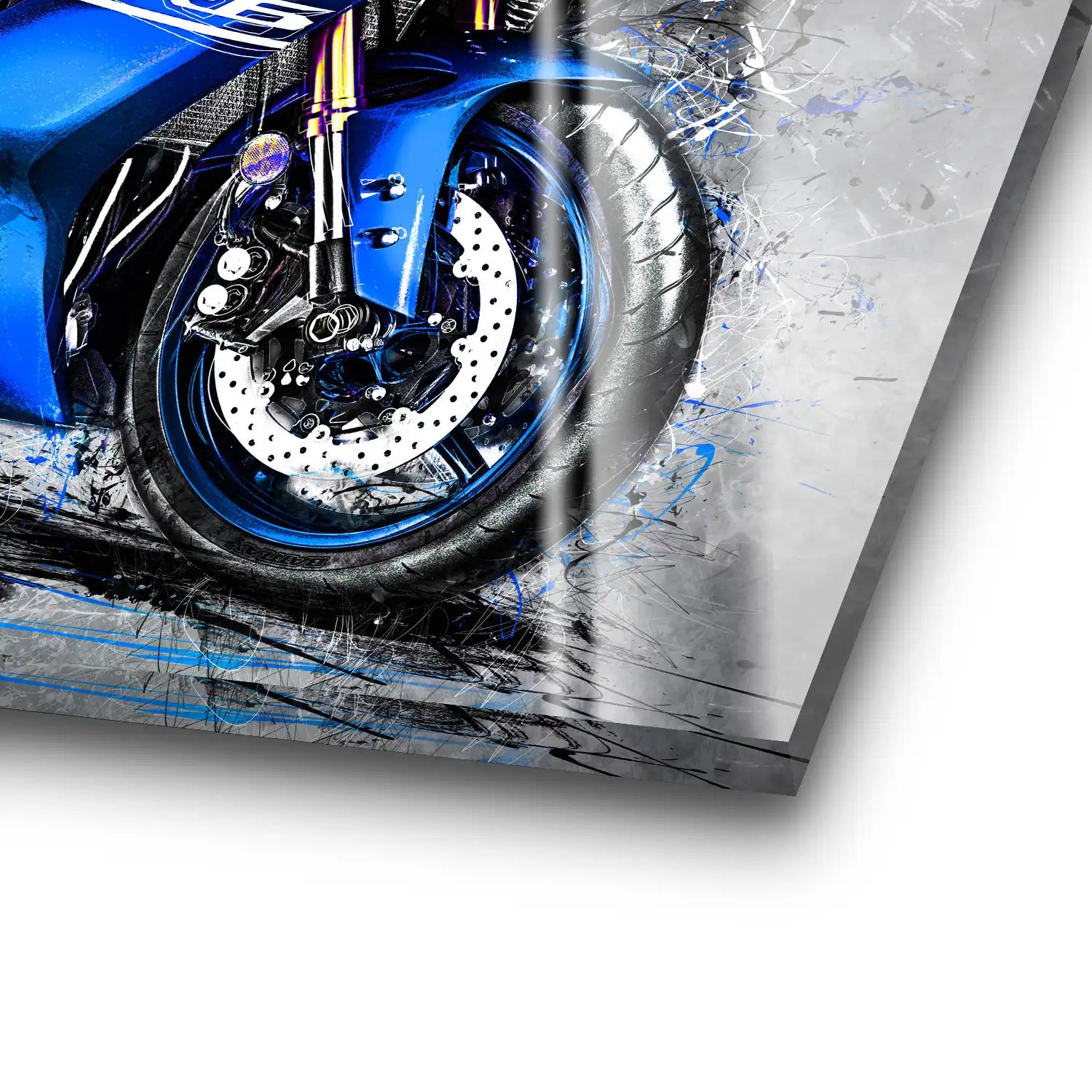 Yamaha R6 Abstrakt Blau Acrylglas Bild INGALERIE