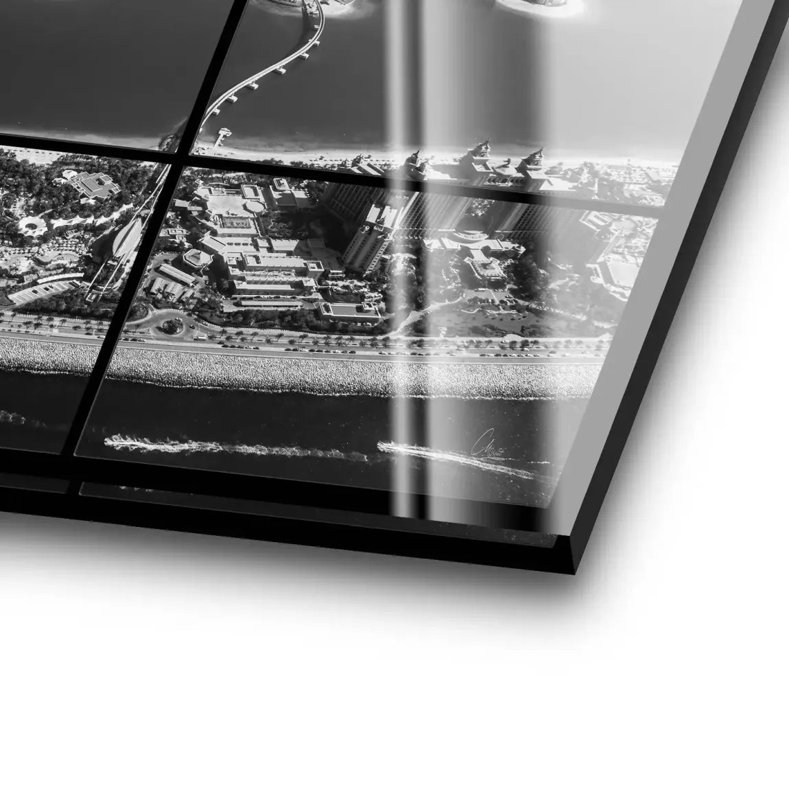 Palm View Dubai Noir Acrylglas Bild