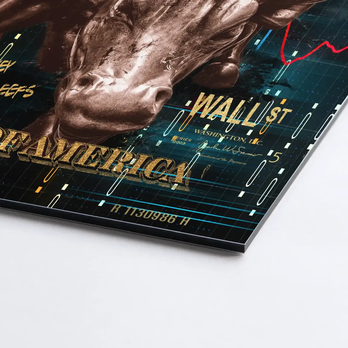 Dagobert Duck Wallstreet Alu Dibond Bild