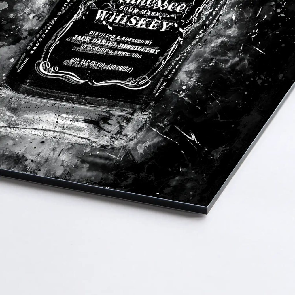 Jack Whisky Abstrakt Dark AluDibond Bild INGALERIE