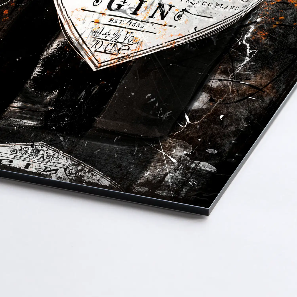 Gin Abstrakt Dark Style AluDibond Bild INGALERIE