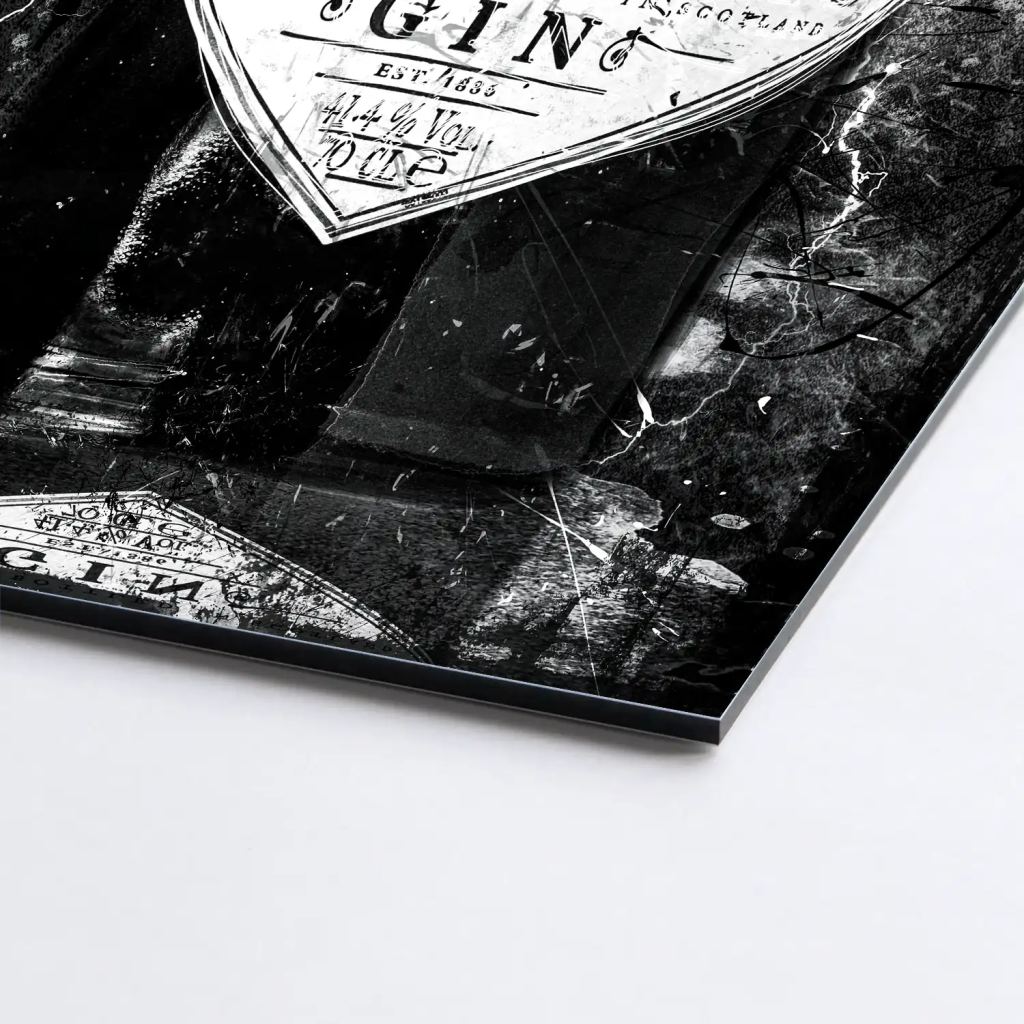 Gin Abstrakt Black Style AluDibond Bild INGALERIE