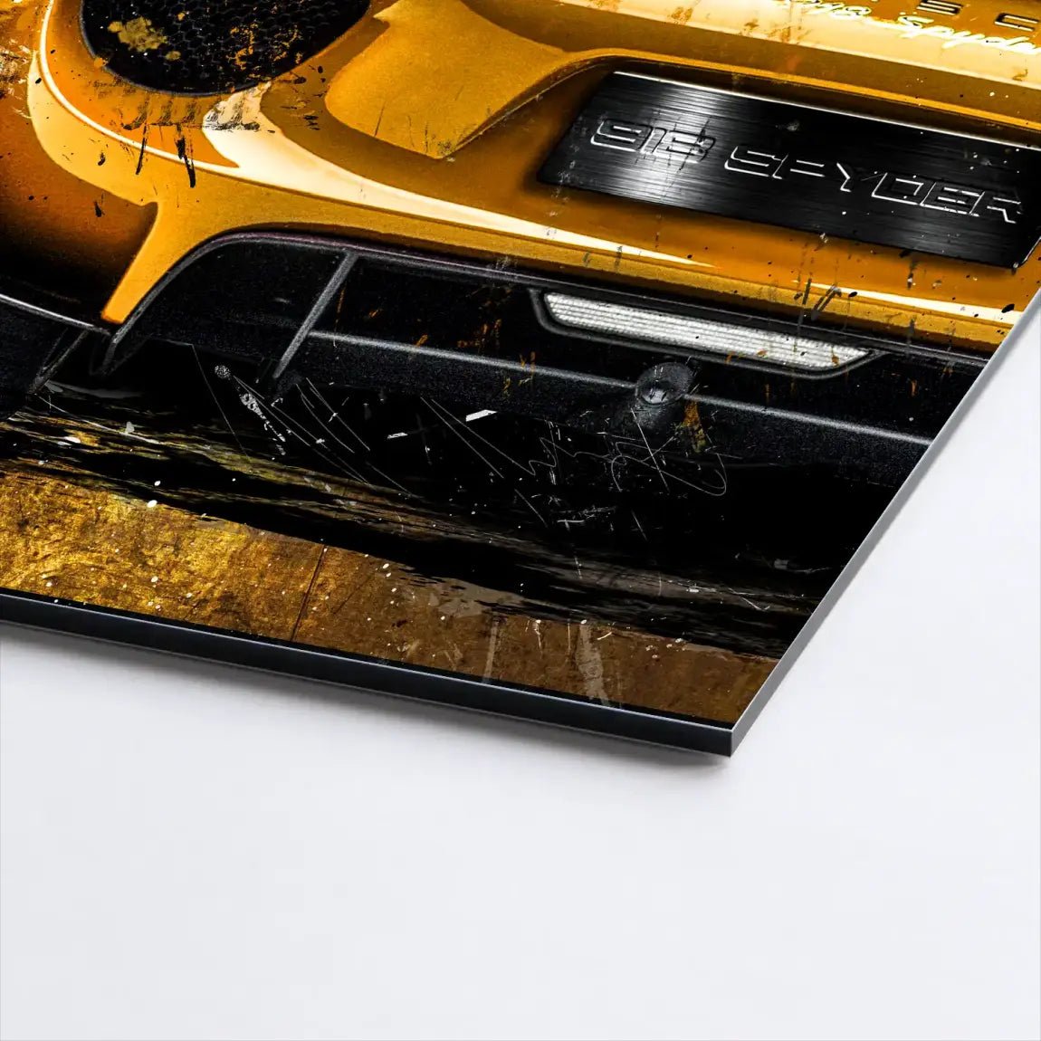 Porsche 918 Gold Style AluDibond Bild INGALERIE