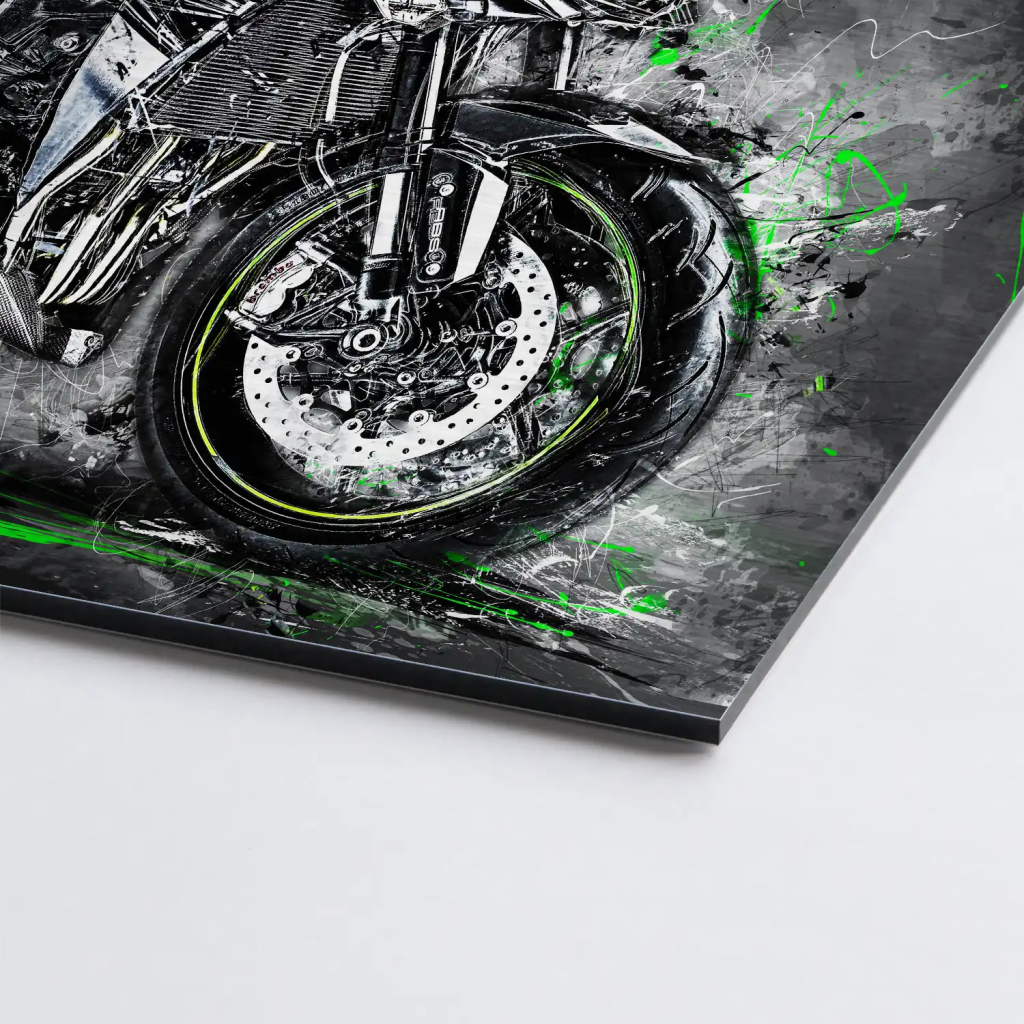 Kawasaki Z1000 Abstrakt AluDibond Gebürstet - INGALERIE