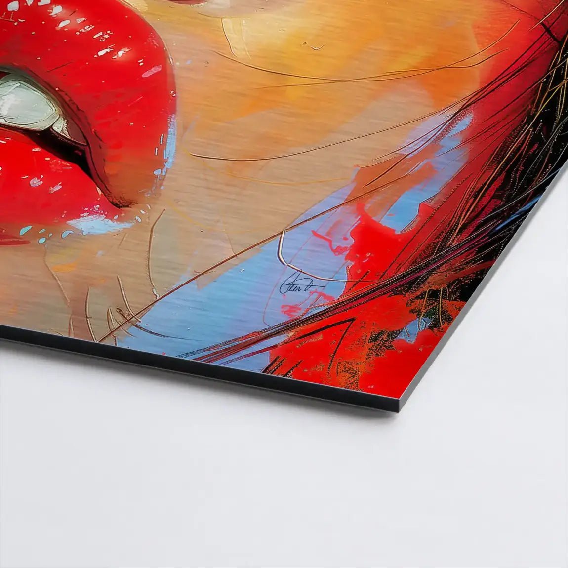 Red Lips Abstrakt AluDibond Gebürstet INGALERIE