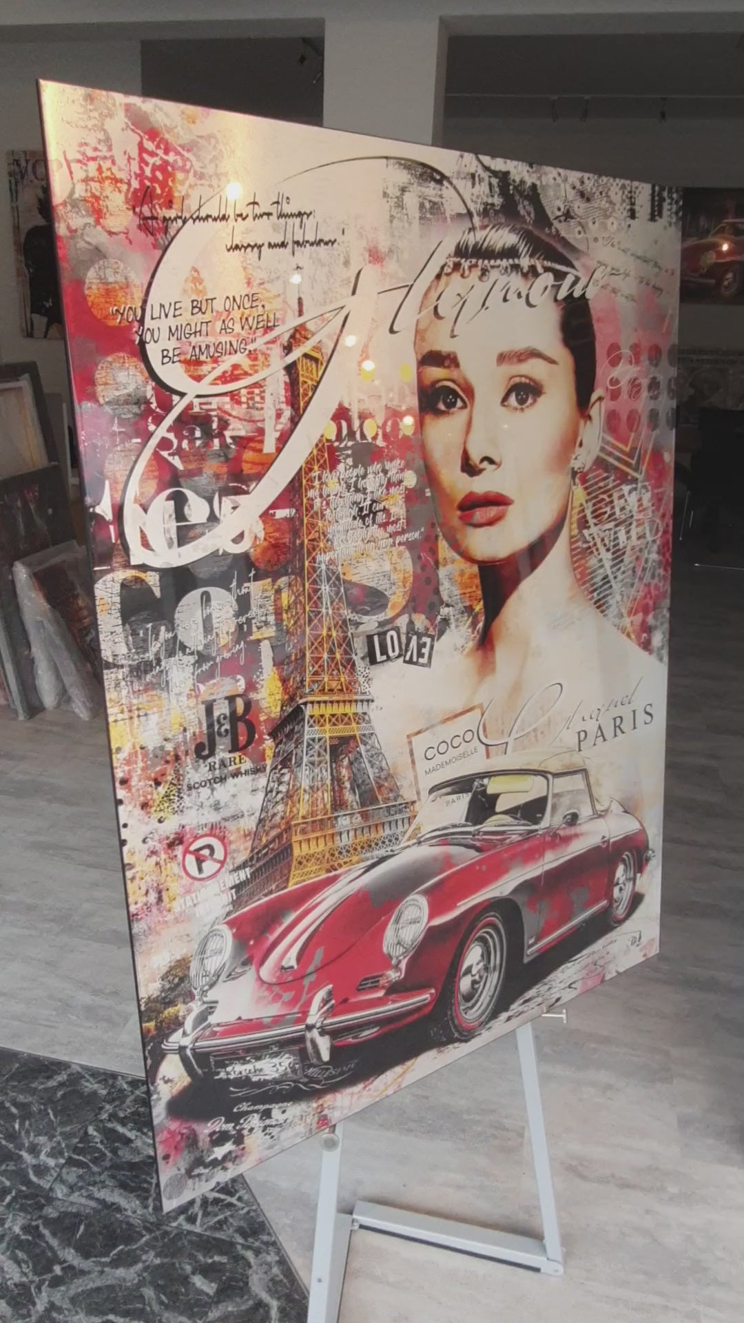 Audrey Porsche Pop Art Aludibond Gebürstet INGALERIE