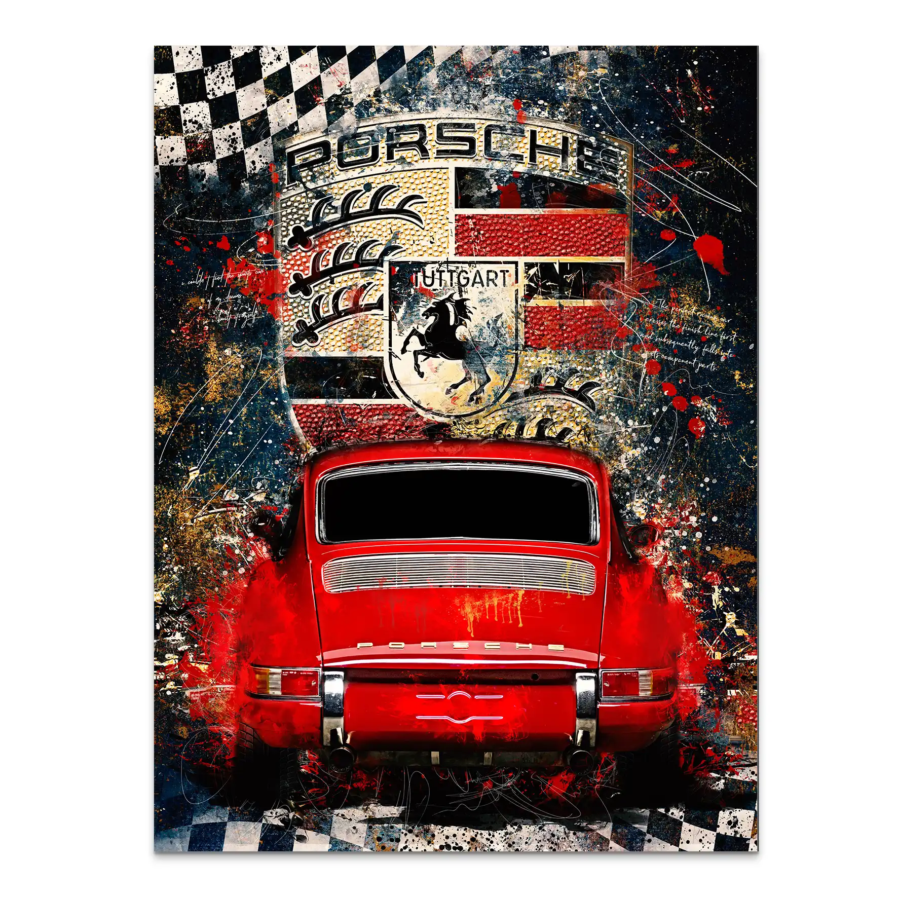 Porsche 911 Abstrakt Style Alu Gebürstet Bild INGALERIE