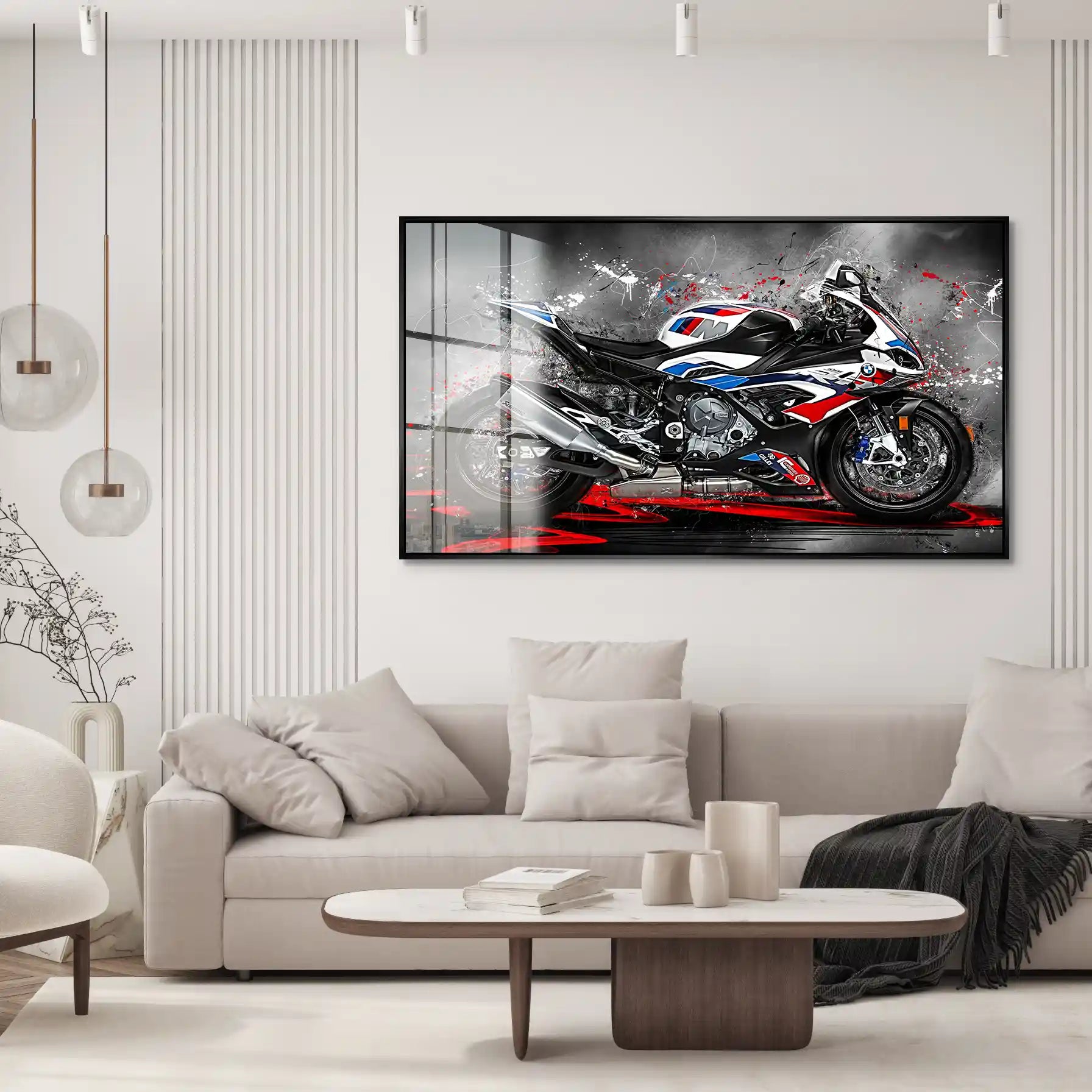 BMW M1000 Motorrad Abstrakt Style Acrylglas Bild INGALERIE