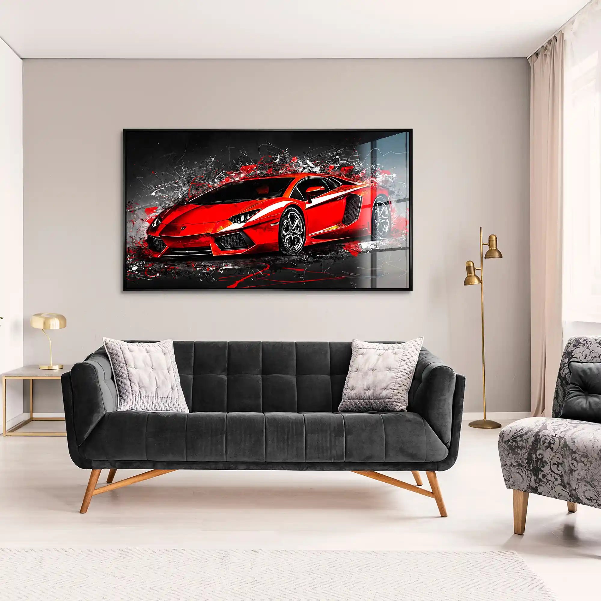 Lambo Aventador Abstrakt Rot Acrylglas Bild INGALERIE