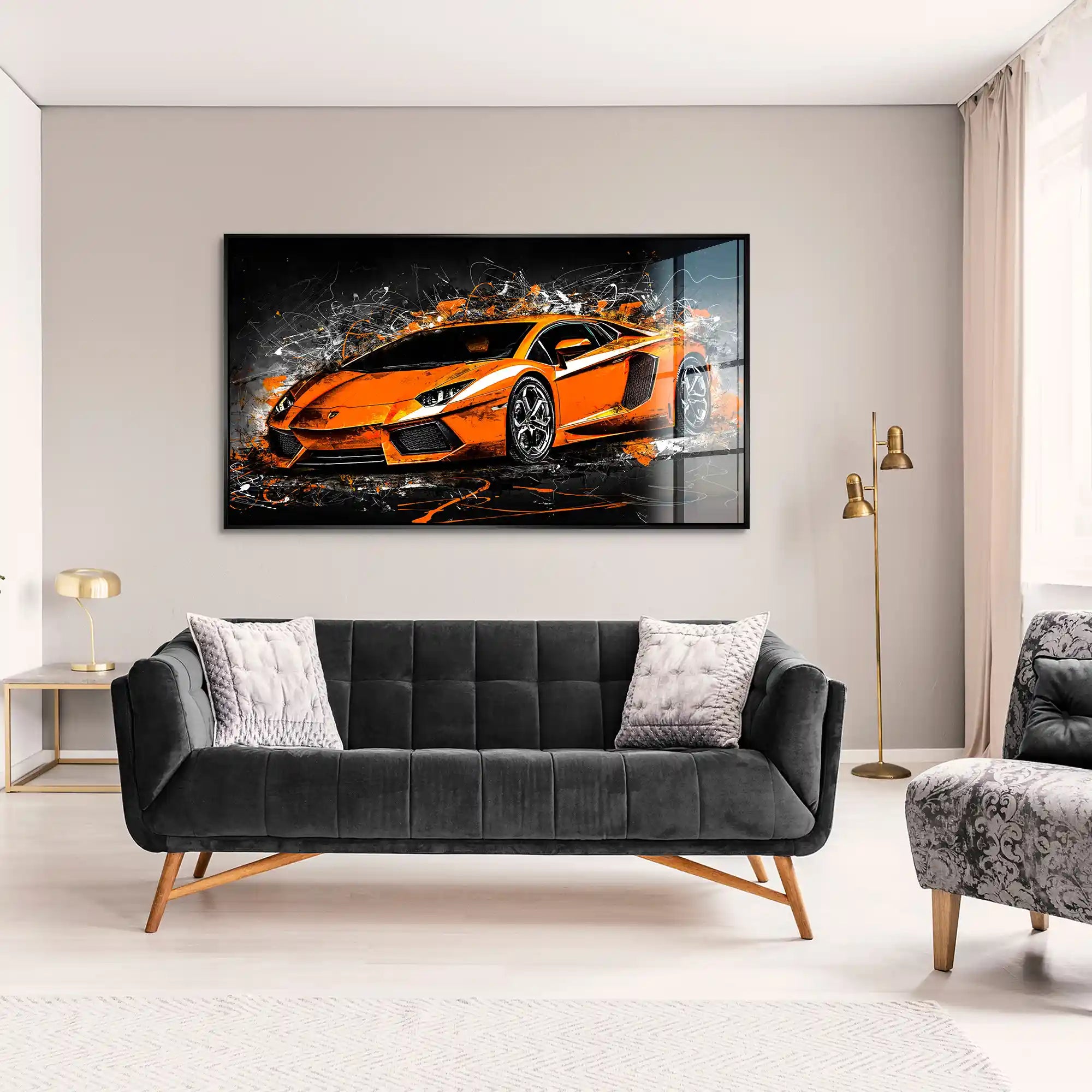 Lambo Aventador Abstrakt Orange Acrylglas Bild INGALERIE