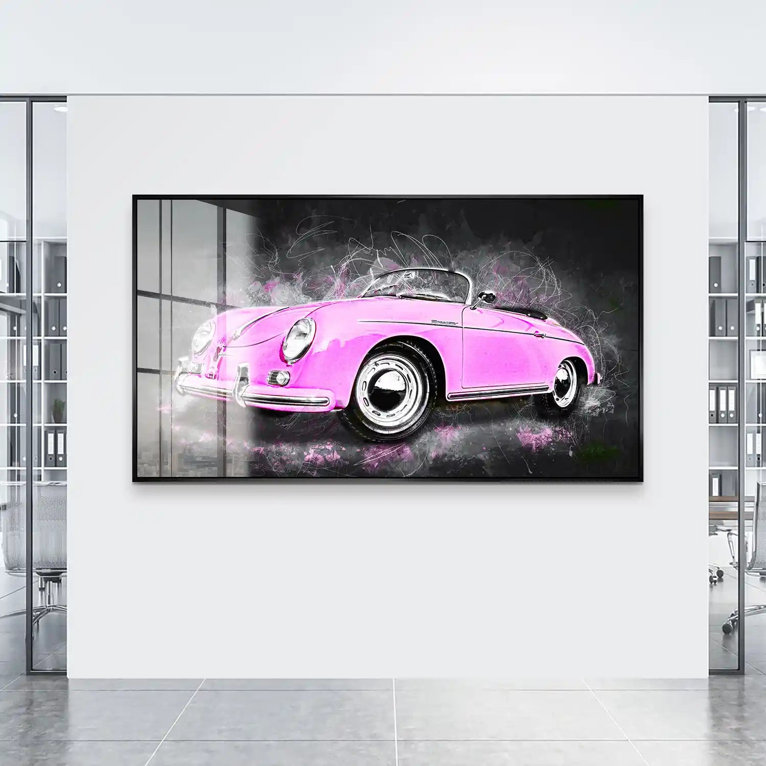 Pink Porsche Speedster Abstrakt Style Acrylglas Bild INGALERIE