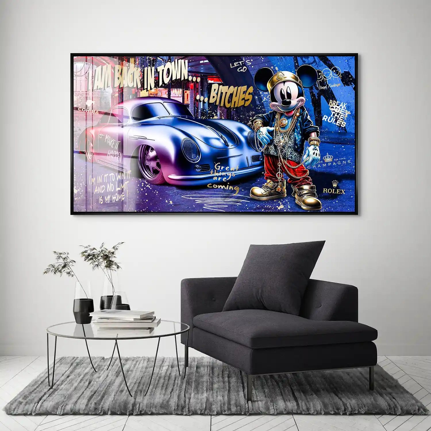 Micky Porsche 356 Pop Art Style Acrylglas Bild INGALERIE