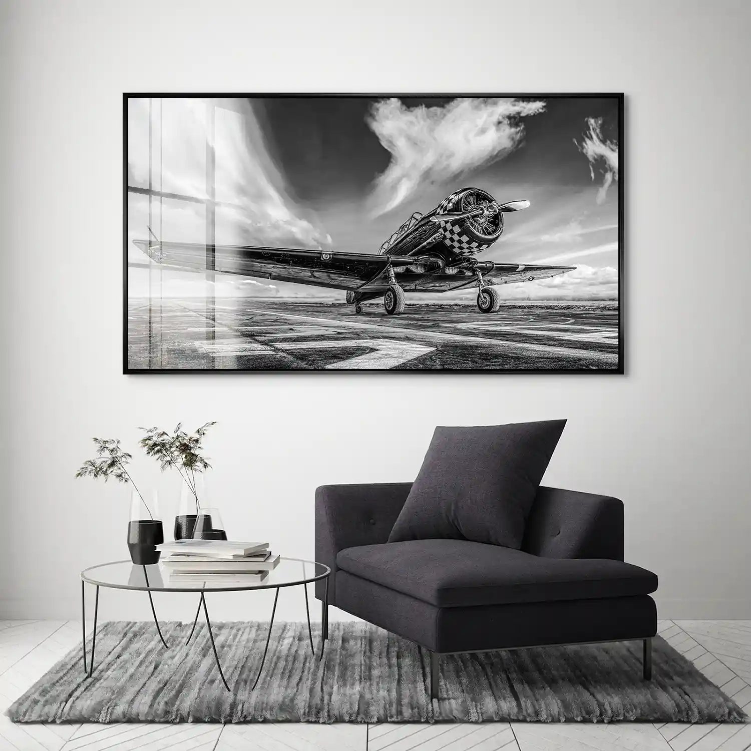 Retro Propeller Flugzeug Acrylglas Bild INGALERIE