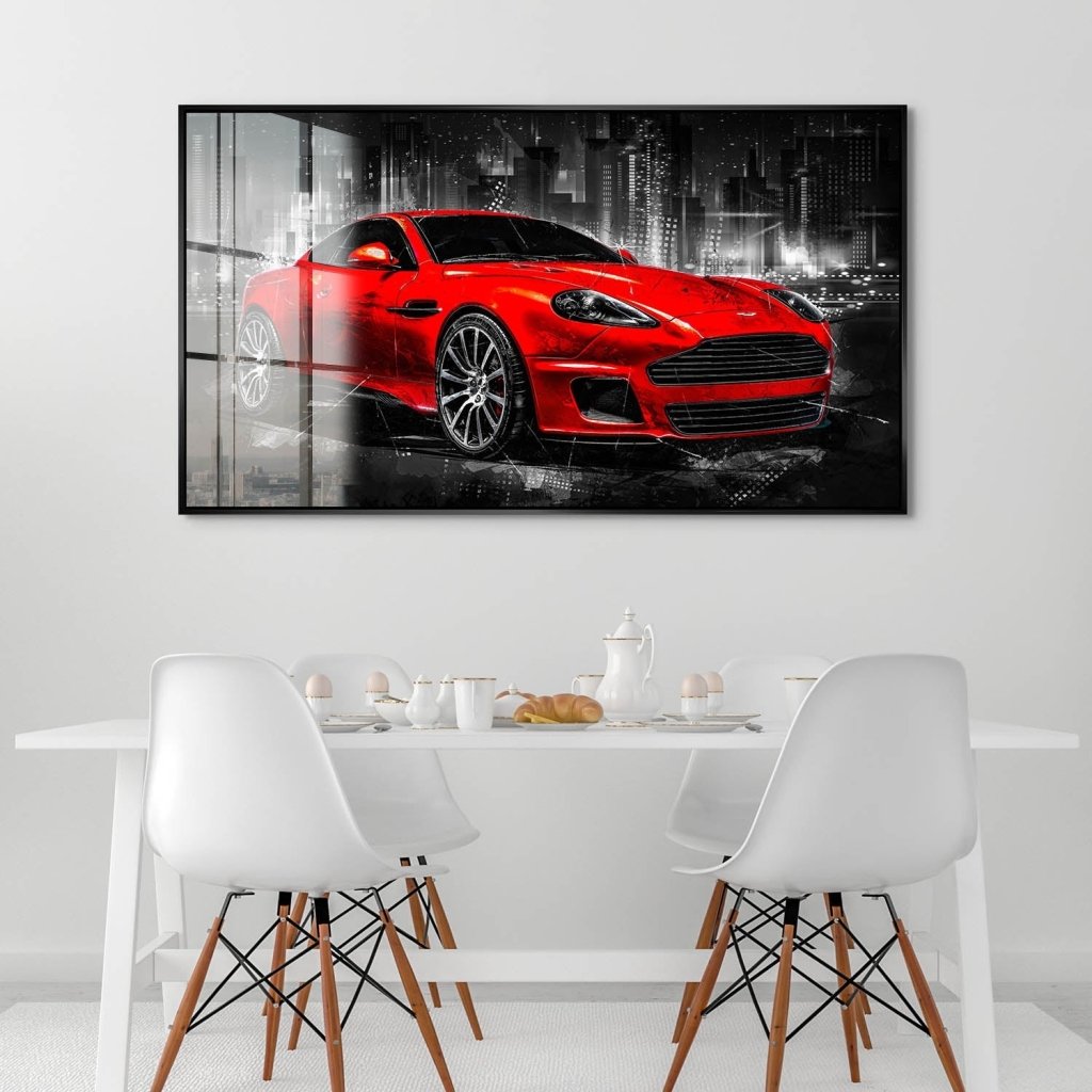 Aston Martin Abstrakt Red Style Acrylglas Bild INGALERIE