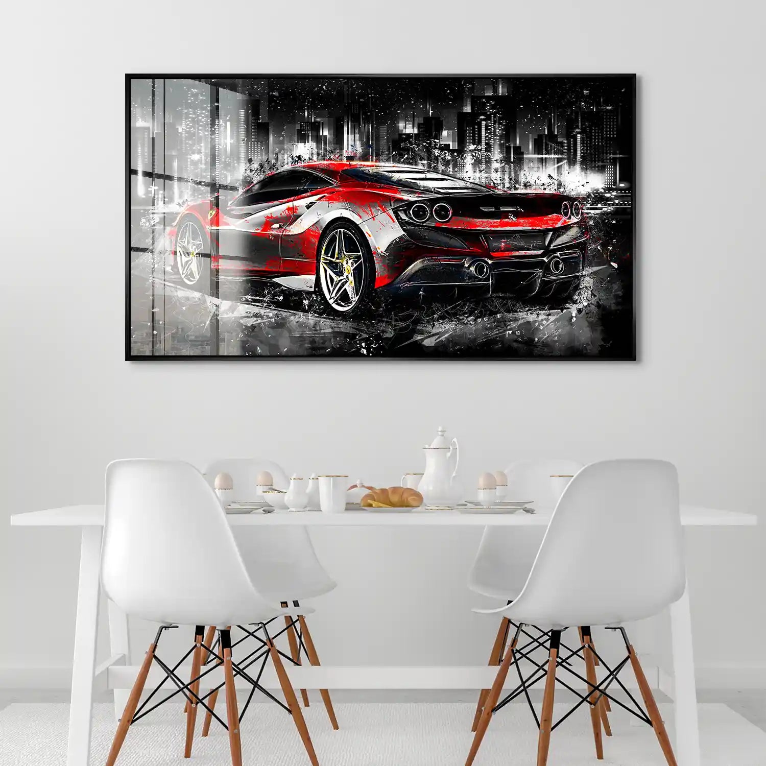 Ferrari F8 Abstrakt Style Acrylglas Bild INGALERIE