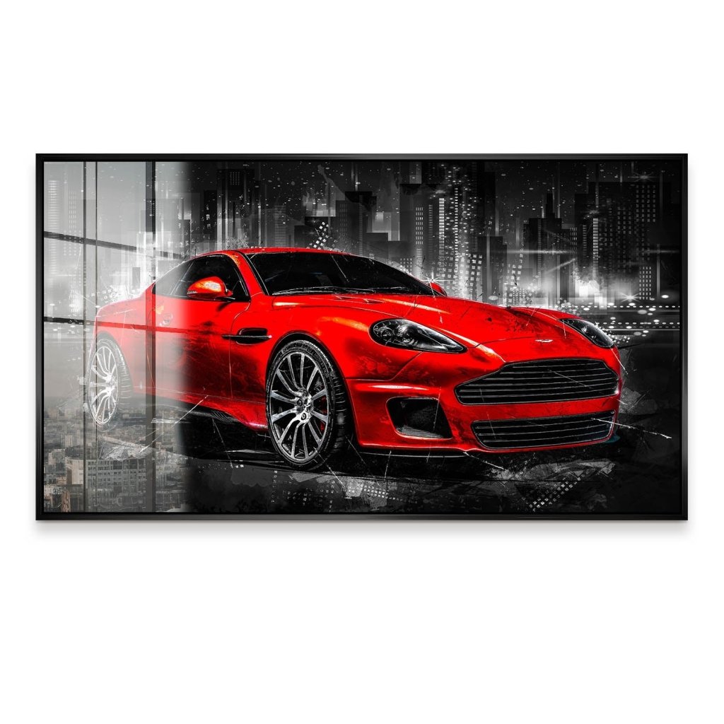 Aston Martin Abstrakt Red Style Acrylglas Bild INGALERIE