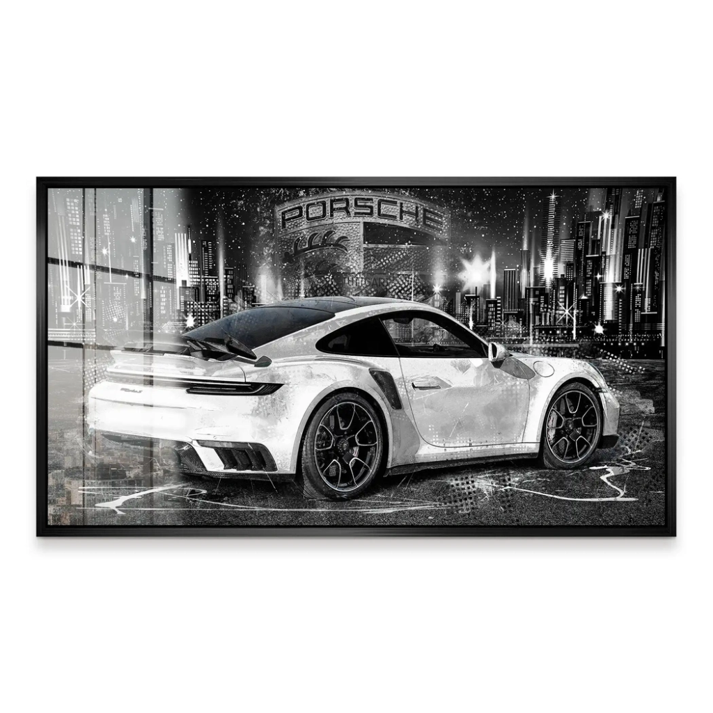 Porsche 911 Turbo Abstrakt White Acrylglas Bild INGALERIE