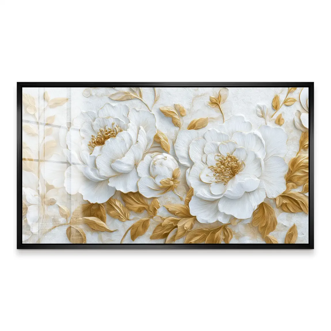 White Gold Rose Art Acrylglas Bild