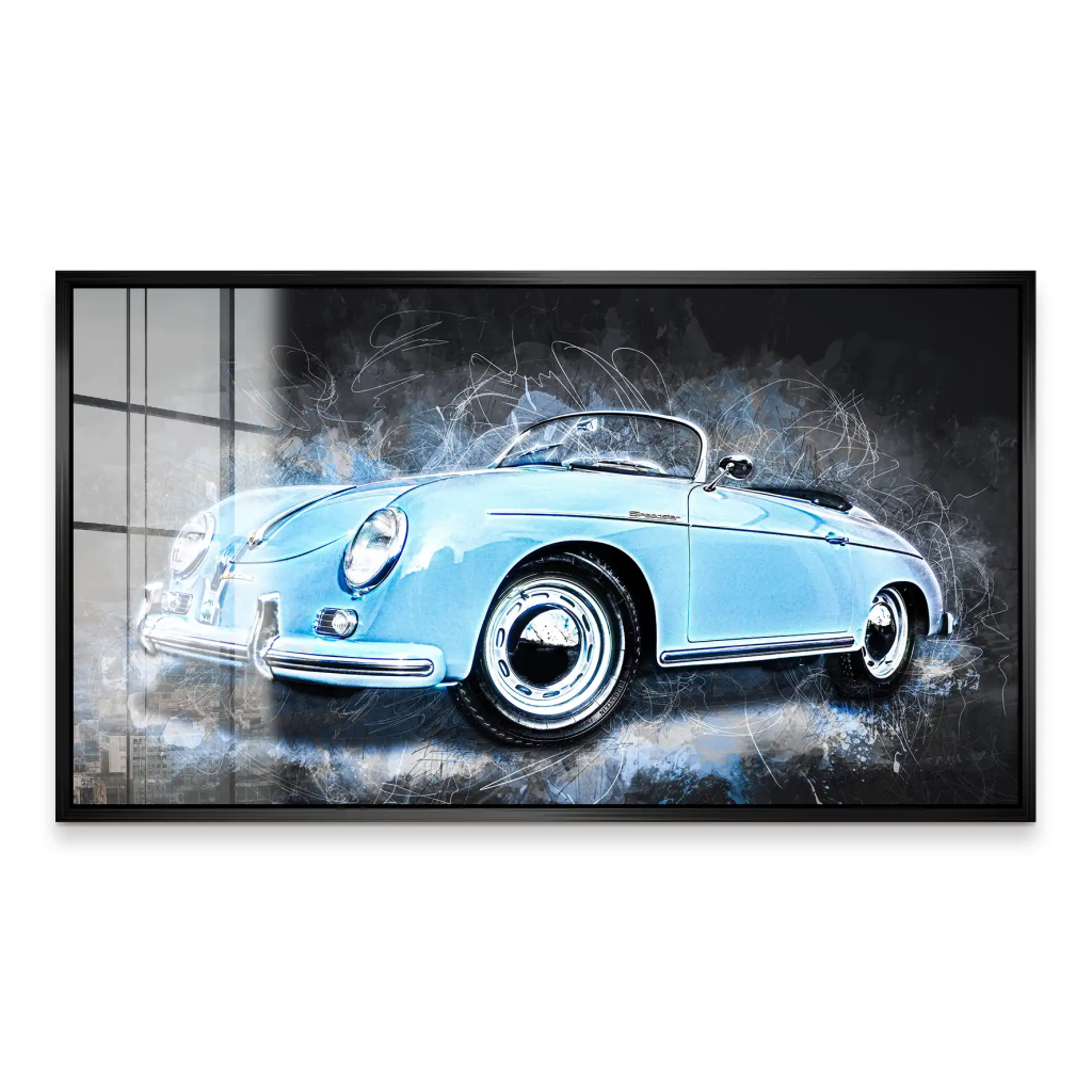 Blue Porsche Speedster Abstrakt Style Acrylglas Bild INGALERIE