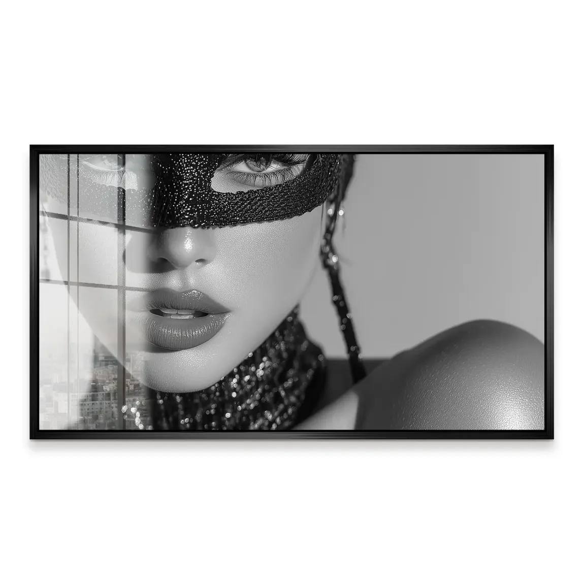 Masked Beauty Noir Art Acrylglas Bild