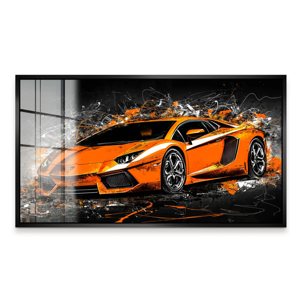 Lambo Aventador Abstrakt Orange Acrylglas Bild INGALERIE