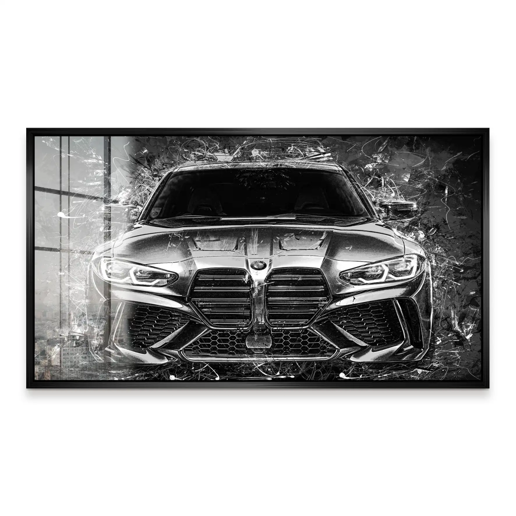 BMW M4 Abstrakt Black Style Acrylglas Bild INGALERIE