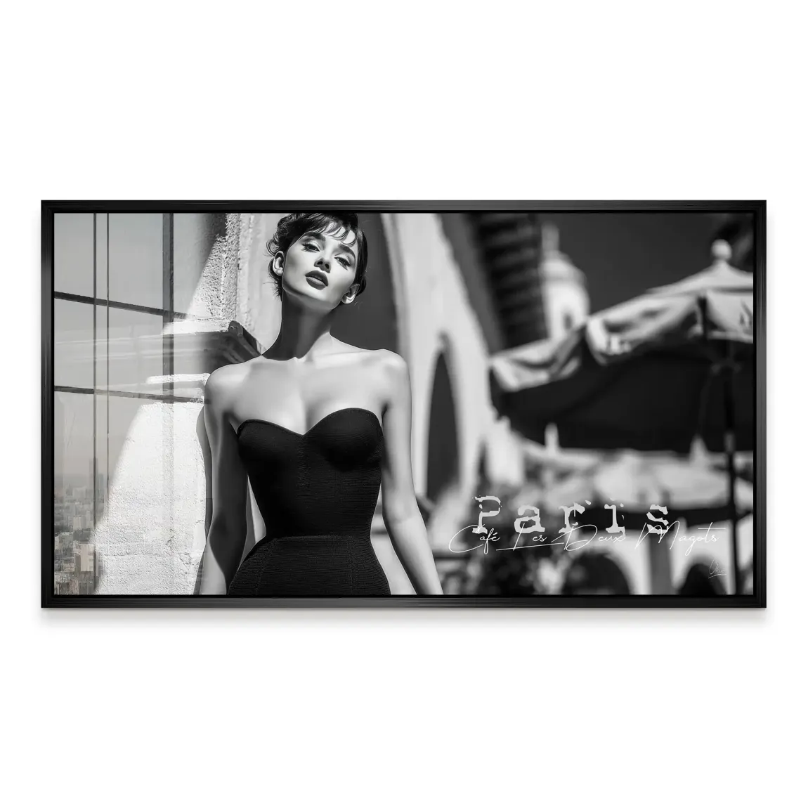 Audrey Hepburn Paris Cafe Acrylglas Bild