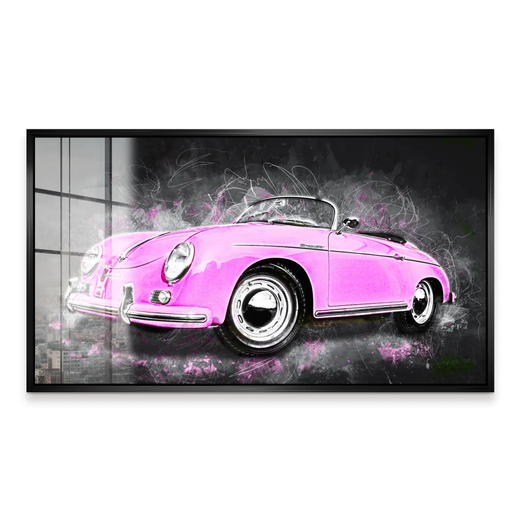 Pink Porsche Speedster Abstrakt Style Acrylglas Bild INGALERIE