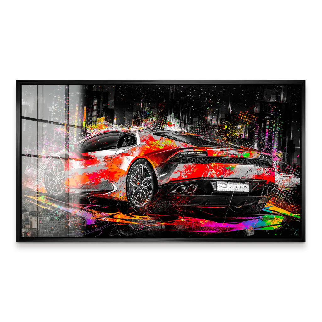 Lambo Huracan Pop Art Style Acrylglas Bild INGALERIE