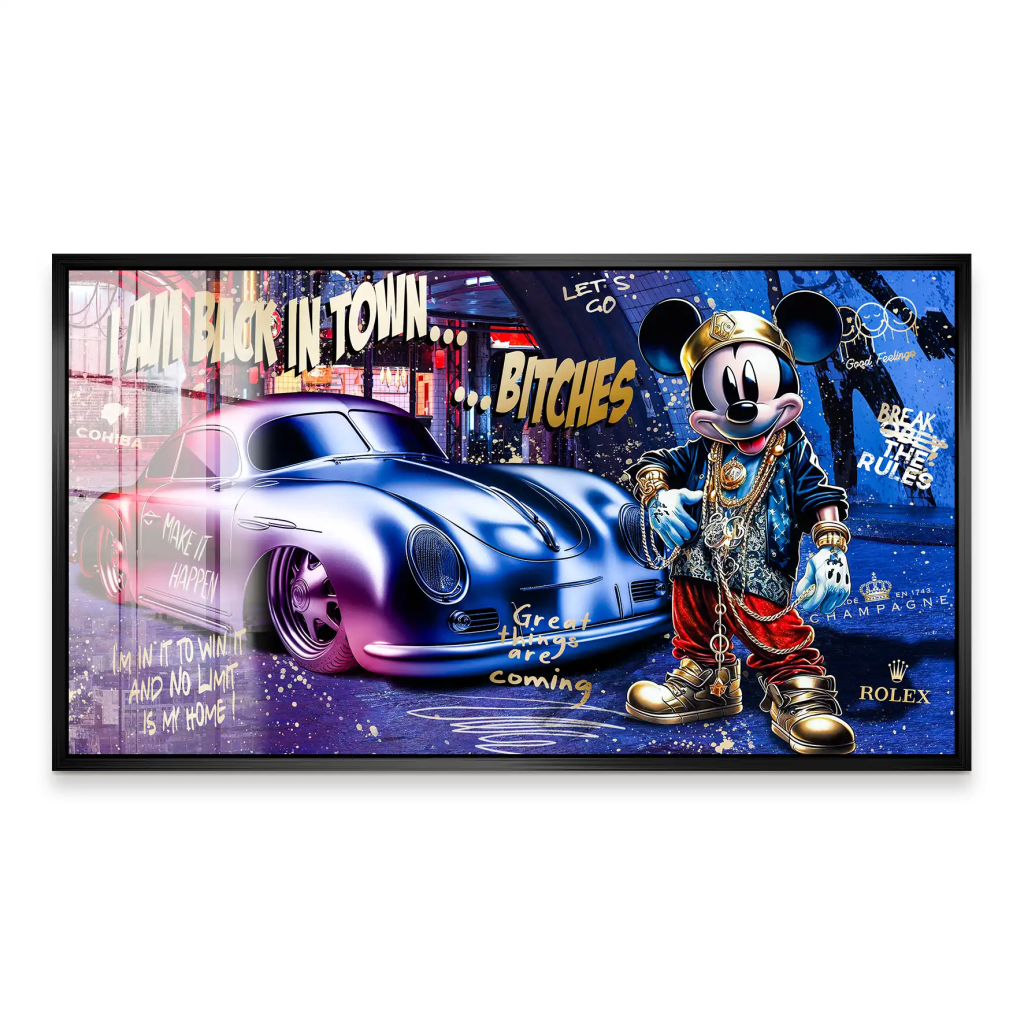 Micky Porsche 356 Pop Art Style Acrylglas Bild INGALERIE