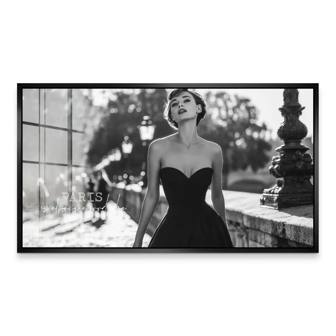 Audrey walk in Paris Acrylglas Bild