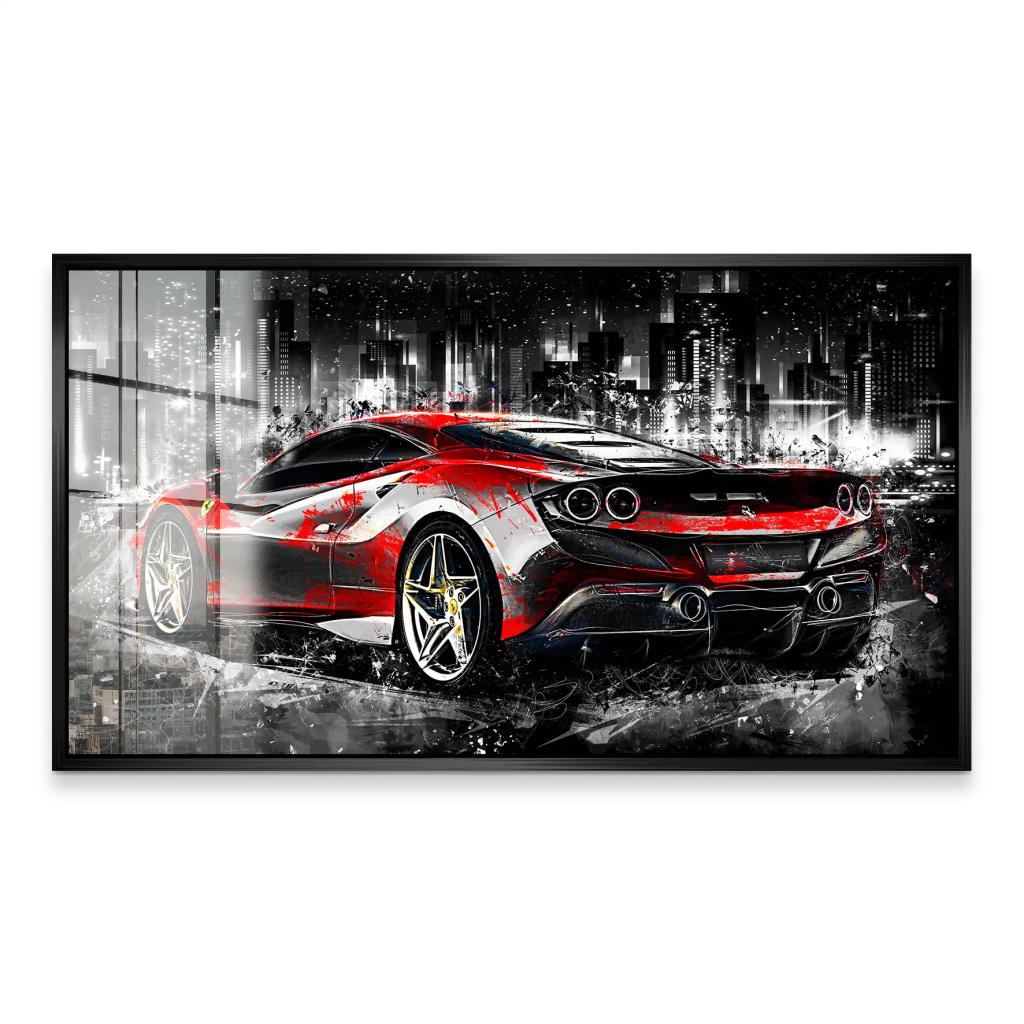 Ferrari F8 Abstrakt Style Acrylglas Bild INGALERIE