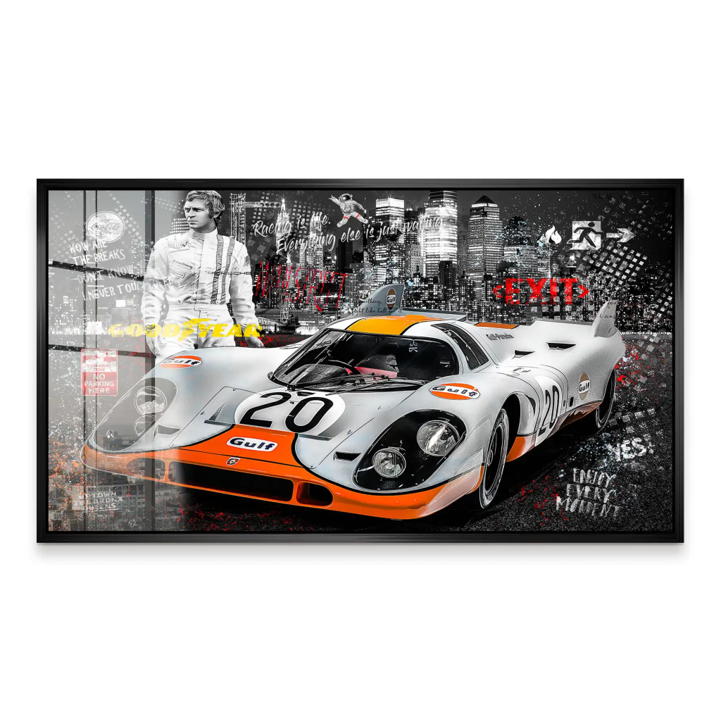 Steve McQueen Porsche 917 Black Style Acrylglas Bild INGALERIE