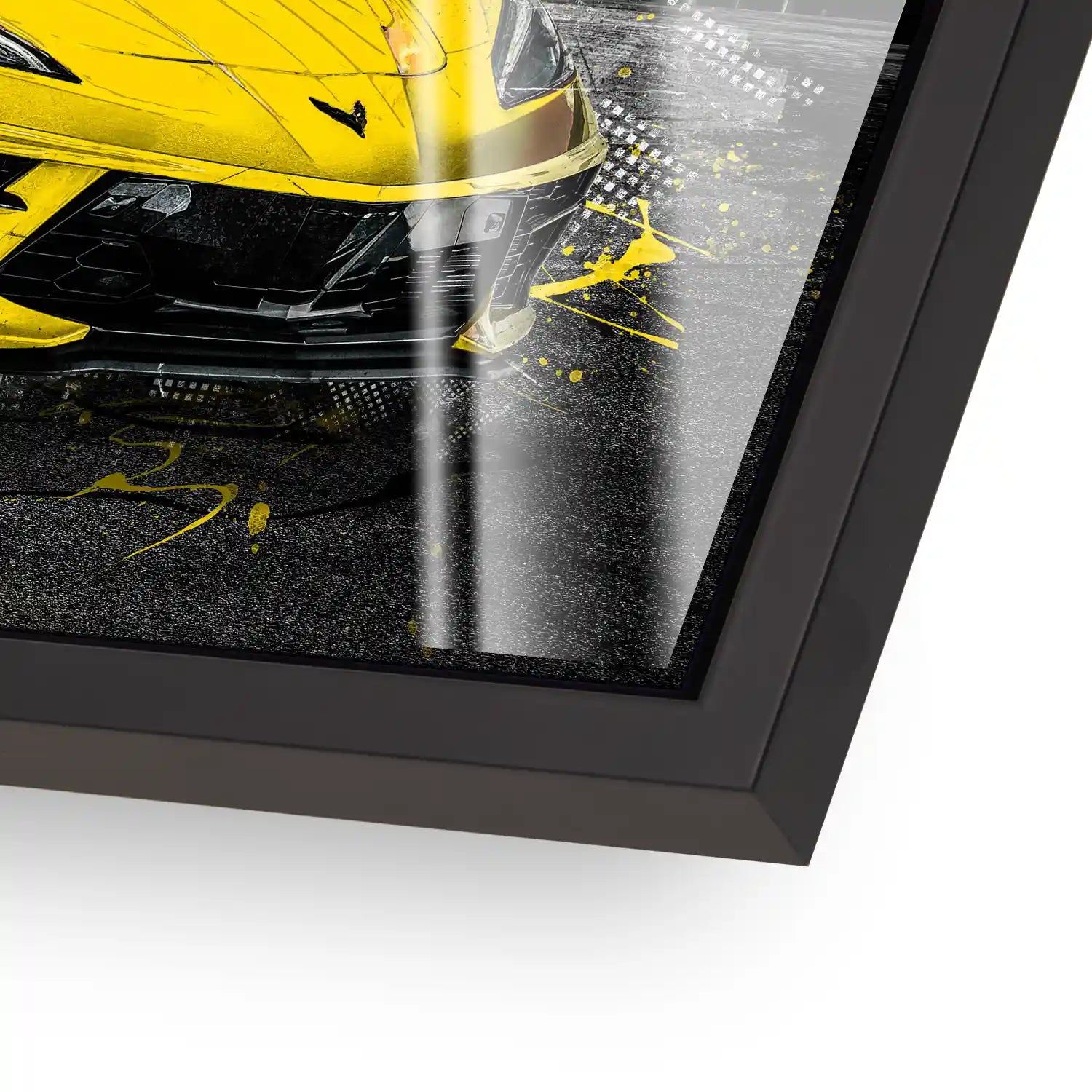 Corvette C8 Abstrakt Gelb Acrylglas Bild INGALERIE